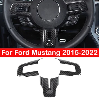 Для Ford Mustang 2015 2016 2017 2018 2019 2020 2021 2022 Внутренняя отделка рулевого колеса автомобиля в стиле ABS из углеродного волокна, отделка рамы, декор