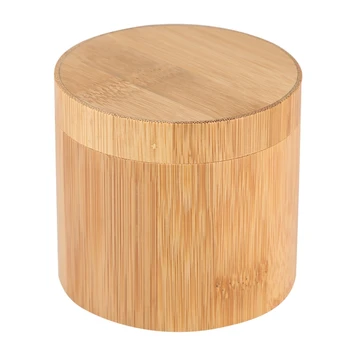 Цилиндрическая бамбуковая коробка для часов Деревянный футляр для ювелирных изделий 8.8*8.8*8.1 см