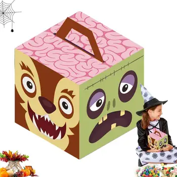 Бумажная коробка для новинок на Хэллоуин, коробка для угощений на Хэллоуин, Креативная подарочная коробка для печенья, конфет, Креативная подарочная коробка для выпечки на Хэллоуин, упаковка для вечеринки