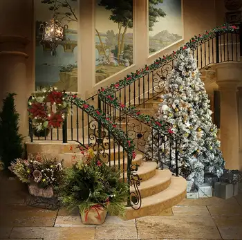 Украшения для интерьера рождественской елки, лестницы, Дворцовые световые фоны, виниловая ткань, высококачественная компьютерная печать, фон для стен