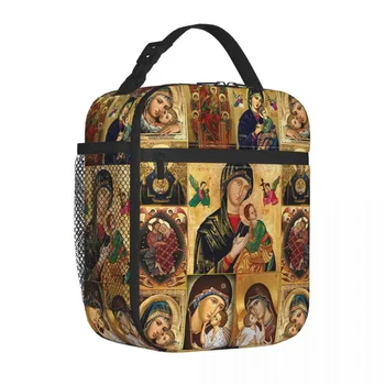 Изолированная сумка для ланча Богоматери Гваделупской, Большая сумка для христианской еды Virgin Mary, Ланч-бокс, сумка-тоут для женщин на открытом воздухе