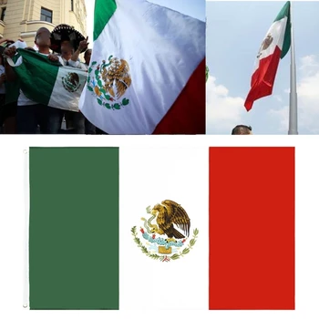 Флаг Мексики Национальный флаг Мексики 90x150 см Полиэстер Флаги Мексики