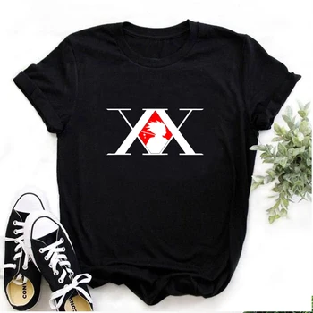 Hunter X Hunter Graphic Летняя мужская свободная повседневная футболка с коротким рукавом для подростков, черные спортивные топы, тройники