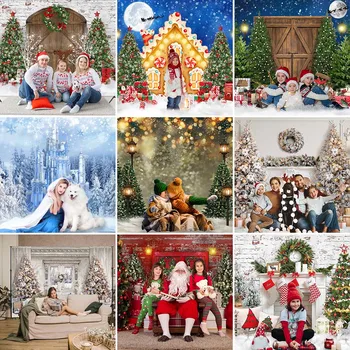 Блестящий рождественский фон для фотографий в стиле боке, фоны для фотосъемки у камина, Зимние снежинки, фотообои для фотостудии