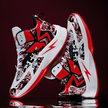 Модные дизайнерские баскетбольные кроссовки с граффити 2024, мужская Оригинальная спортивная обувь для стритбола, мужская Дышащая баскетбольная обувь для тренировок