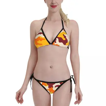Сексуальное бикини с камуфляжным рисунком 2023, Купальник, Женский комплект бикини, пляжная одежда
