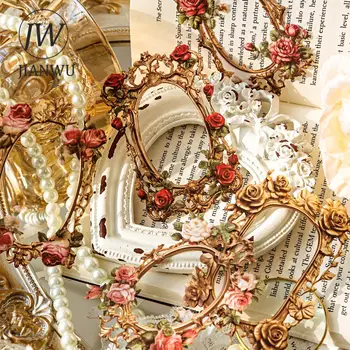 Серия JIANWU 10 листов Flower Mirror Manor, Винтажный рельефный декор из полого материала, открытка-коллаж, креативный журнал 