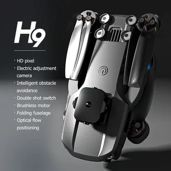 H9 4K Двойные камеры Наведение на препятствия Оптический поток Wifi FPV Складной бесщеточный двигатель Quadco Профессиональный Дрон Мини Дроны