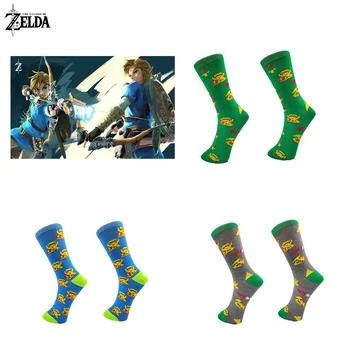 Носки Zeldaes Tears of The Kingdom из аниме, косплей, мужские хлопковые длинные повседневные носки с рисунком из мультфильма для взрослых, кавайные носки, подарок для детей