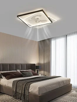 Потолочный светильник с вентилятором в спальне 2023, Потолочный светильник в стиле вентилятора в спальне в скандинавском стиле, Невидимое преобразование частоты