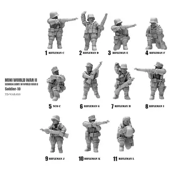 Трехмерная печать 25 мм, цельная модель, наборы моделей солдата из смолы, бесцветная фигурка, собранная самостоятельно TD25-WAR-010