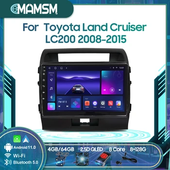 MAMSM Беспроводная автомагнитола CarPlay Android для Toyota Land Cruiser LC200 2008-2015 Автомобильный мультимедийный плеер 4G Навигация GPS 2din
