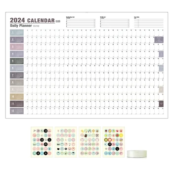 Комбинированный Настольный Календарь на 12 Месяцев, Календарь Планирования на 2024 Год, Прямая Поставка Из Плотной Бумаги