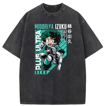 Плюс футболки с аниме Ultra Deku Man, мужская футболка с длинным рукавом в английском стиле, высококачественные толстовки из выстиранного хлопка с принтом