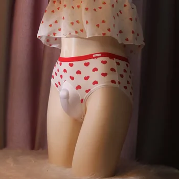 Трусики в японском стиле, 3D Выпуклые трусы-мешочки с губчатой прокладкой для чашек, подчеркивающие мужское нижнее белье, Трусы, демонстрирующие сексуальное женское белье для геев