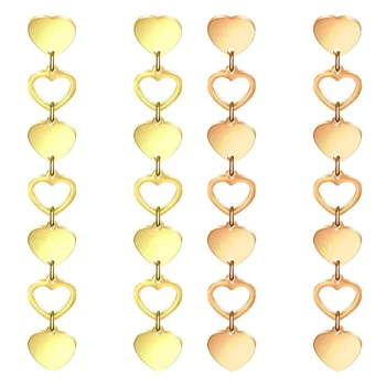 Распродажа модных ювелирных изделий, простых длинных сережек в форме сердца из титановой стали, кристаллов от Swarovskis, 2 цвета, подходящих для женщин