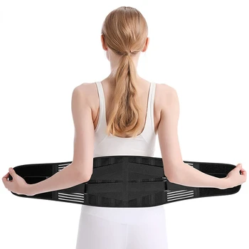 Дышащие подтяжки на талии, пояс для поддержки спины, противоскользящий поясничный поддерживающий ремень с сеткой на 16 отверстий для облегчения боли в пояснице