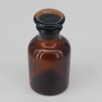 60 мл Коричневая стеклянная бутылка с узким горлышком и стеклянной посудой для лабораторной химии Stooper