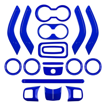 18шт Декоративное Рамное кольцо Центрального управления Салонными Автомобильными аксессуарами для Jeep Wrangler Blue