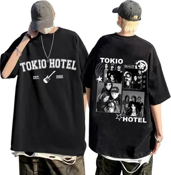 Рок-группа Tokio Hotel Beyond The World 2023 Tour Концертные Футболки С Двусторонним Принтом На спине, Мужские Футболки в стиле Хип-Хоп, Готический Панк, Футболка Унисекс