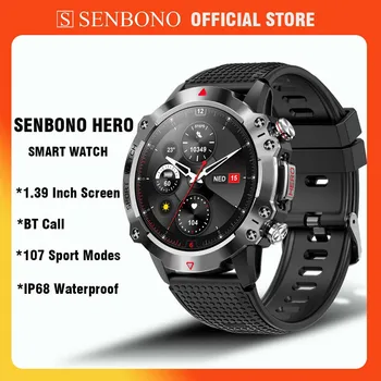 SENBONO HERO Мужские Смарт-часы Для Спорта на открытом воздухе Bluetooth Call Watch 1,39 Дюймовый Экран 450 мАч IP68 Водонепроницаемые Умные Часы Для Мужчин И Женщин