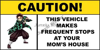 забавное предупреждение Этот автомобиль часто останавливается у ваших мам, Виниловая наклейка на автомобиль с предупреждением для автомобильных аксессуаров, бамперов, грузовиков, внедорожников