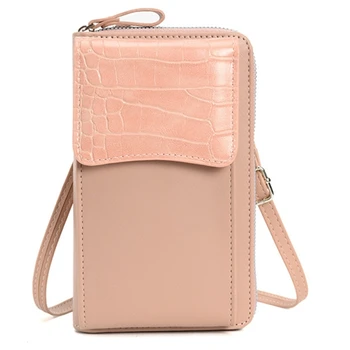 Простая и легкая женская сумка на молнии из искусственной кожи, кошелек для телефона, сумки через плечо E74B