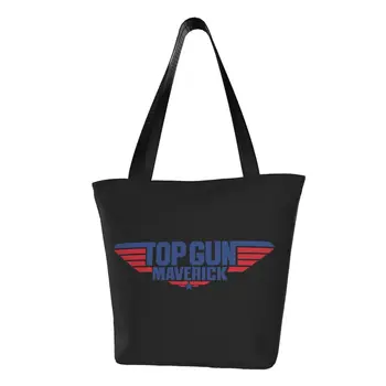Изготовленная на заказ холщовая сумка для покупок Top Gun Maverick, женская сумка для переработки продуктов, сумки для покупок Tom Cruise Film Tote