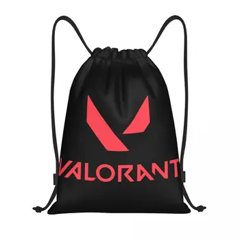 Сумки на шнурках с логотипом Game Valorant на заказ, мужские и женские легкие рюкзаки для хранения в спортзале