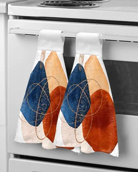 Полотенца для рук с геометрическим абстрактным рисунком, кухонные салфетки для мытья посуды из микрофибры, салфетка для чистки ванной комнаты, впитывающие полотенца для подвешивания