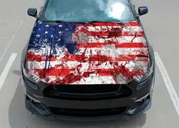 Наклейка на капот автомобиля, винил, наклейка, графика, американский флаг, наклейка на грузовик, графика грузовика, наклейка на капот, череп, f150,