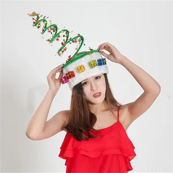 Милая зеленая весенняя шляпа, рождественское украшение, шляпа, рождественские подарки, Веселые рождественские украшения, принадлежности для празднования дома, шапочка Санта-Клауса