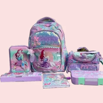Disney Подлинная Австралийская Русалка Smiggle Школьная сумка Пенал Блокнот Детский Канцелярский Набор Студенческая сумка для ланча Рюкзак Подарок для девочки