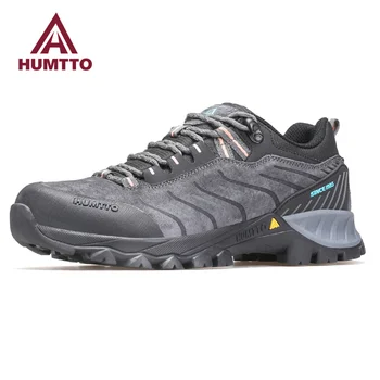 Женская спортивная обувь HUMTTO из натуральной кожи, роскошные дизайнерские походные ботинки, защитные женские кроссовки для альпинизма и треккинга на открытом воздухе