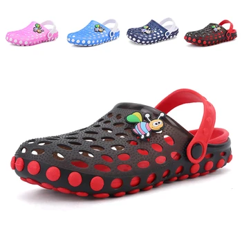 Детская обувь для водных видов спорта, Летние Модные Пляжные Сандалии Для мальчиков И девочек, Обувь с отверстиями для родителей и детей