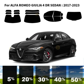 Предварительно нарезанная нанокерамика, комплект для УФ-тонировки автомобильных окон, Автомобильная пленка для окон ALFA ROMEO GIULIA 4 DR СЕДАН 2017-2023