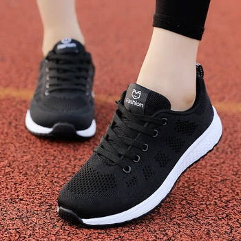 Дышащие женские кроссовки для бега, легкая противоскользящая женская спортивная обувь, уличные мягкие женские кроссовки на шнуровке, модные теннисные