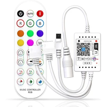 WiFi умный музыкальный контроллер RGB для освещения + инфракрасный пульт дистанционного управления 24 клавиши беспроводной связи для цветных полосовых ламп