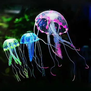 3 шт./лот Аквариумные рыбки с искусственным светящимся эффектом силиконовые яркие медузы аквариум искусственное украшение для домашних животных