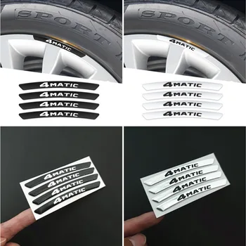 3D Алюминиевый Логотип 4MATIC Наклейка На Обод Колеса, Наклейки, Эмблема, Значок Для Mercedes Benz A B C E S GLA GLC GLE GLS CLS Аксессуары