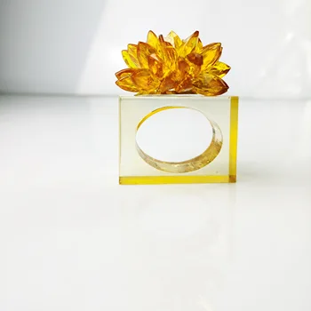 4 ШТ. Цветок ручной работы с квадратным кольцом для салфетки для свадьбы Бесплатная доставка