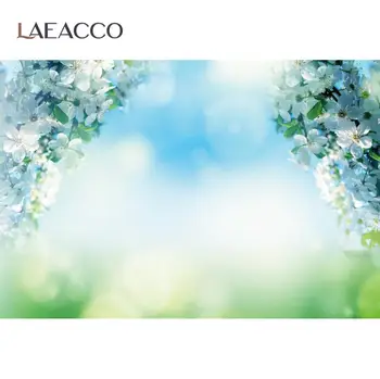 Laeacco Весенние вишневые цветы в горошек, солнечный свет, мечтательный живописный фотографический фон, фон для фотосессии, Фотостудия