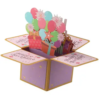 3D всплывающая открытка, поздравительная открытка с Днем рождения, поздравительная открытка, сладкий подарок на день рождения для девочек и мальчиков
