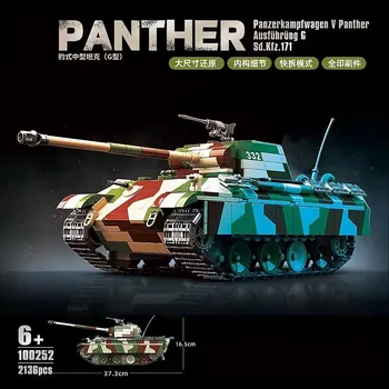 Новый Panzerkampfwagen V Panther Ausf Второй мировой войны. G Германия Военное Оружие Броня Танк Строительные Блоки Модель Солдата Кирпичи Игрушки Подарок Малышу