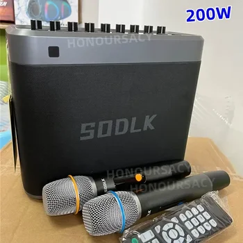 SODLK 200 Вт Мощный Водонепроницаемый Bluetooth Динамик 360 Стерео Наружная Звуковая Система Для Квадратного Танца с Беспроводным Микрофоном Сабвуфер