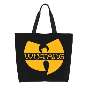 Wu Clan Tangs Хип-Хоп Продуктовая Хозяйственная Сумка На Заказ Напечатанный Холст Shopper Tote Сумки Через Плечо Большой Емкости Моющаяся Сумка