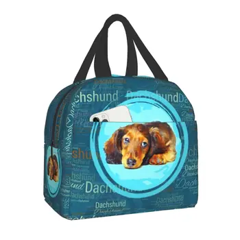 Милая сумка для ланча с изоляцией в виде таксы, женская сумка-холодильник для сосисок, Барсучья собака, термос для ланча для детей, школьников