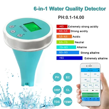Измеритель качества воды Тестер цифрового детектора PH TDS EC ORP Температура Аквариумный бассейн для плавания Тестер питьевой воды Ph Метр