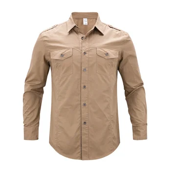 5XL Мужские уличные военно-тактические рубашки с длинным рукавом из 100% хлопка, дышащие износостойкие топы Для скалолазания, пешего туризма, рыбалки