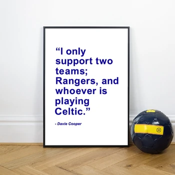 Художественная роспись Глазго Рейнджерс Плакат Декор стен в комнате для мальчиков, Забавная цитата из шотландского футбола Печать на холсте Плакат